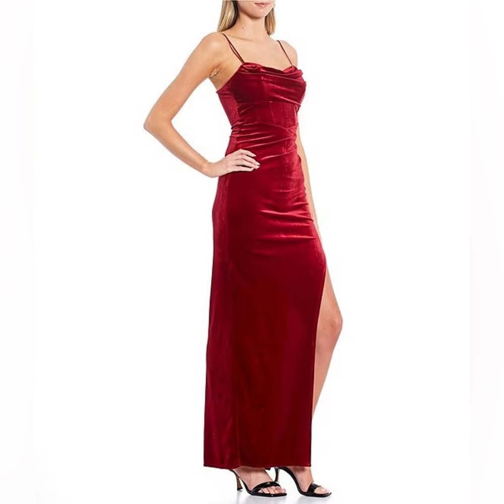 Red Velvet Corset Long Dress Brand New